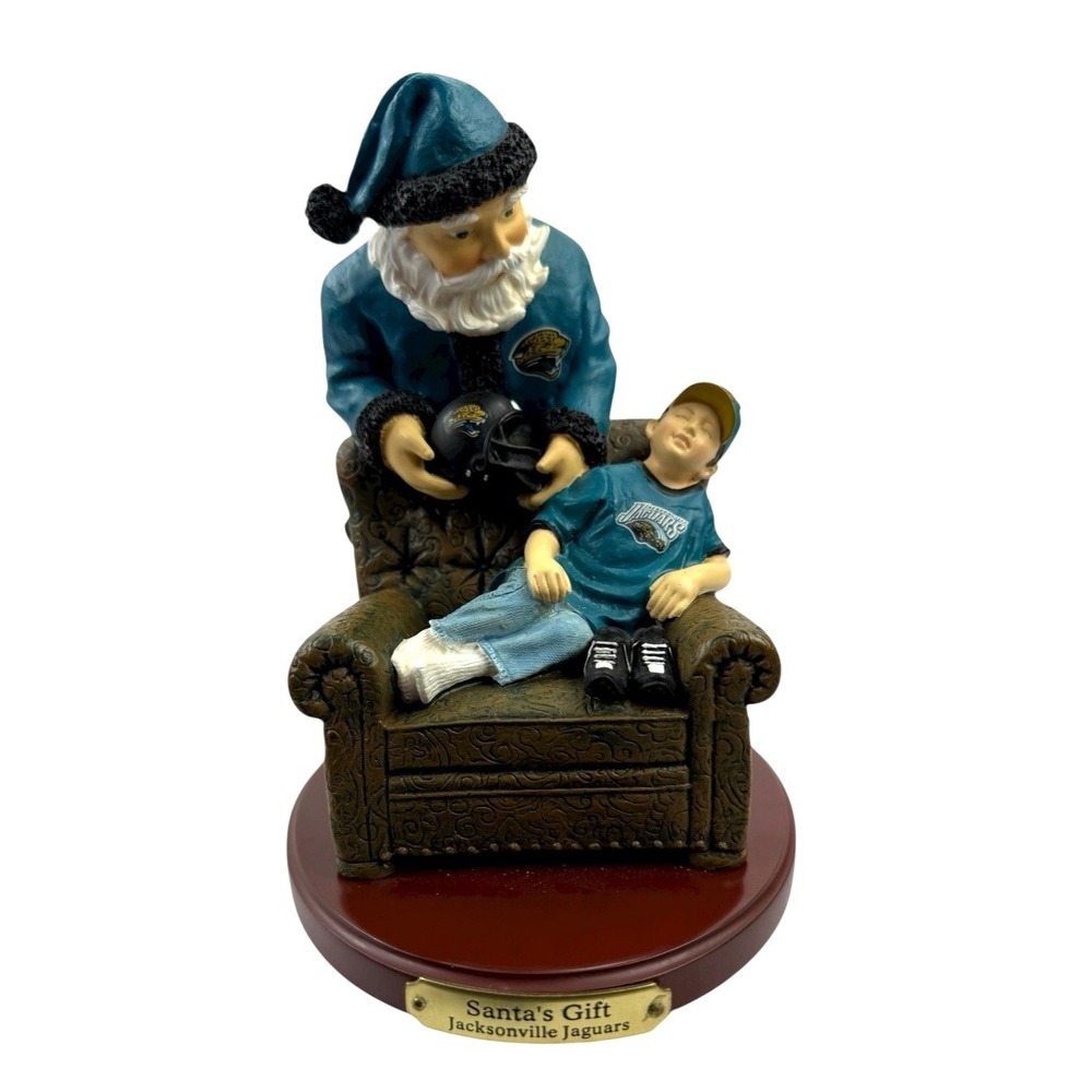 Jacksonville Jaguars Santa's Gift Figurine NFL Santa Claus Memory Company NO BOX